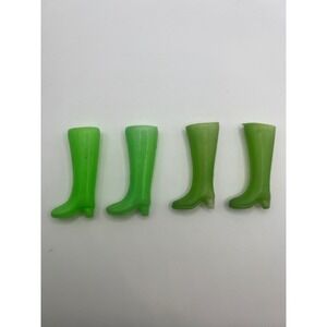 Vintage Lot Of‎ 2 Light Green MATTEL BARBIE Skipper Knee High Plastic Boots